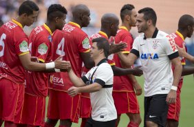Durante a partida entre Corinthians x Atlético Sorocaba, realizada esta tarde no estádio do Pacaembu, válida pela 15ª rodada do Campeonato Paulista de 2014