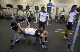 Durante o treino desta tarde no CT Joaquim Grava, Parque Ecolgico do Tiete, zona leste de So Paulo. O prximo jogo da equipe ser dia 20/04, contra o Atltico MIneiro, vlido pela 1 rodada do Campeonato Brasileiro de 2014