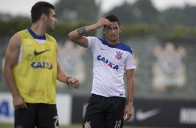 Durante o treino desta tarde no CT Joaquim Grava, Parque Ecolgico do Tiete, zona leste de So Paulo. O prximo jogo da equipe ser dia 20/04, contra o Atltico MIneiro, vlido pela 1 rodada do Campeonato Brasileiro de 2014