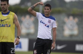 Durante o treino desta tarde no CT Joaquim Grava, Parque Ecolgico do Tiete, zona leste de So Paulo. O prximo jogo da equipe ser dia 20/04, contra o Atltico MIneiro, vlido pela 1 rodada do Campeonato Brasileiro de 2014