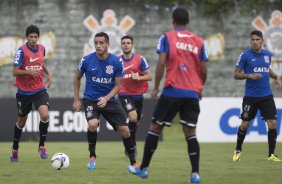 Durante o treino desta manh no CT Joaquim Grava, Parque Ecolgico do Tiete, zona leste de So Paulo. O prximo jogo da equipe ser dia 20/04, contra o Atltico MIneiro, vlido pela 1 rodada do Campeonato Brasileiro de 2014