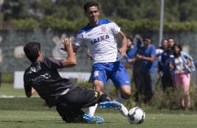 Durante o jogo treino contra a Ponte Preta, de Campinas, esta manhã no CT Joaquim Grava, Parque Ecológico do Tiete, zona leste de São Paulo. O próximo jogo da equipe será dia 20/04, contra o Atlético MIneiro, válido pela 1ª rodada do Campeonato Brasileiro de 2014