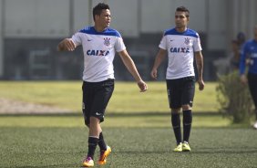 Durante o treino desta manh no CT Joaquim Grava, Parque Ecolgico do Tiete, zona leste de So Paulo. O prximo jogo da equipe ser domingo, dia 27/04, contra o Flamengo, no Pacaembu, vlido pela 2 rodada do Campeonato Brasileiro de 2014