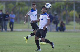 Durante o treino desta tarde no CT Joaquim Grava, Parque Ecológico do Tiete, zona leste de São Paulo. O próximo jogo da equipe será domingo, dia 27/04, contra o Flamengo, no Pacaembu, válido pela 2ª rodada do Campeonato Brasileiro de 2014