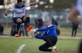 Durante o treino desta tarde no CT Joaquim Grava, Parque Ecológico do Tiete, zona leste de São Paulo. O próximo jogo da equipe será domingo, dia 27/04, contra o Flamengo, no Pacaembu, válido pela 2ª rodada do Campeonato Brasileiro de 2014