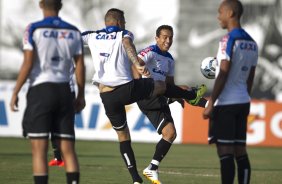 Durante o treino desta tarde no CT Joaquim Grava, Parque Ecolgico do Tiete, zona leste de So Paulo. O prximo jogo da equipe ser domingo, dia 27/04, contra o Flamengo, no Pacaembu, vlido pela 2 rodada do Campeonato Brasileiro de 2014