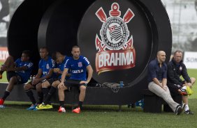 Durante o treino desta manh no CT Joaquim Grava, Parque Ecolgico do Tiete, zona leste de So Paulo. O prximo jogo da equipe ser amanh, domingo, dia 27/04, contra o Flamengo, no Pacaembu, vlido pela 2 rodada do Campeonato Brasileiro de 2014