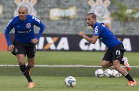 Durante o treino desta manh no CT Joaquim Grava, Parque Ecolgico do Tiete, zona leste de So Paulo. O prximo jogo da equipe ser amanh, domingo, dia 27/04, contra o Flamengo, no Pacaembu, vlido pela 2 rodada do Campeonato Brasileiro de 2014