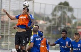 Durante o treino desta manh no CT Joaquim Grava, Parque Ecolgico do Tiete, zona leste de So Paulo. O prximo jogo da equipe ser amanh, domingo, dia 27/04, contra o Flamengo, no Pacaembu, vlido pela 2 rodada do Campeonato Brasileiro de 2014