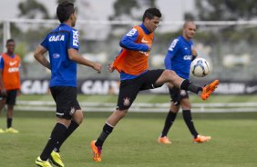 Durante o treino desta manhã no CT Joaquim Grava, Parque Ecológico do Tiete, zona leste de São Paulo. O próximo jogo da equipe será amanhã, domingo, dia 27/04, contra o Flamengo, no Pacaembu, válido pela 2ª rodada do Campeonato Brasileiro de 2014