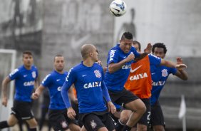 Durante o treino desta manh no CT Joaquim Grava, Parque Ecolgico do Tiete, zona leste de So Paulo. O prximo jogo da equipe ser amanh, domingo, dia 27/04, contra o Flamengo, no Pacaembu, vlido pela 2 rodada do Campeonato Brasileiro de 2014