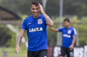 Durante o treino desta manh no CT Joaquim Grava, Parque Ecolgico do Tiete, zona leste de So Paulo. O prximo jogo da equipe ser amanh, domingo, dia 27/04, contra o Flamengo, no Pacaembu, vlido pela 2 rodada do Campeonato Brasileiro de 2014