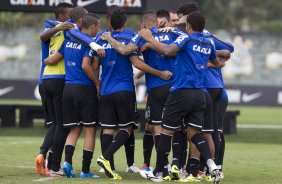 Durante o treino desta manh no CT Joaquim Grava, Parque Ecolgico do Tiete, zona leste de So Paulo. O prximo jogo da equipe ser amanh, domingo, dia 27/04, contra o Flamengo, no Pacaembu, vlido pela 2 rodada do Campeonato Brasileiro de 2014