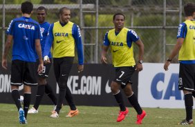 Durante o treino desta manh no CT Joaquim Grava, Parque Ecolgico do Tiete, zona leste de So Paulo. O prximo jogo da equipe ser amanh, domingo, dia 27/04, contra o Flamengo, no Pacaembu, vlido pela 2 rodada do Campeonato Brasileiro de 2014