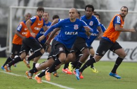 Durante o treino desta manhã no CT Joaquim Grava, Parque Ecológico do Tiete, zona leste de São Paulo. O próximo jogo da equipe será amanhã, domingo, dia 27/04, contra o Flamengo, no Pacaembu, válido pela 2ª rodada do Campeonato Brasileiro de 2014