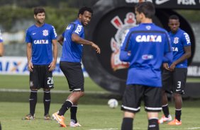 Durante o treino desta manhã no CT Joaquim Grava, Parque Ecológico do Tiete, zona leste de São Paulo. O próximo jogo da equipe será amanhã, domingo, dia 27/04, contra o Flamengo, no Pacaembu, válido pela 2ª rodada do Campeonato Brasileiro de 2014
