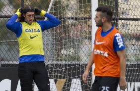 Durante o treino desta manh no CT Joaquim Grava, Parque Ecolgico do Tiete, zona leste de So Paulo. O prximo jogo da equipe ser amanh, domingo, dia 27/04, contra o Flamengo, no Pacaembu, vlido pela 2 rodada do Campeonato Brasileiro de 2014