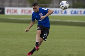 Durante o treino desta manh no CT Joaquim Grava, Parque Ecolgico do Tiete, zona leste de So Paulo. O prximo jogo da equipe ser amanh, domingo, dia 27/04, contra o Flamengo, no Pacaembu, vlido pela 2 rodada do Campeonato Brasileiro de 2014