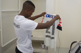 Nos vestirios antes da partida entre Corinthians x Flamengo, realizada esta tarde no estdio do Pacaembu, vlida pela 2 rodada do Campeonato Brasileiro de 2014