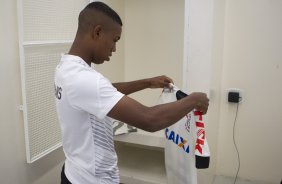 Nos vestirios antes da partida entre Corinthians x Flamengo, realizada esta tarde no estdio do Pacaembu, vlida pela 2 rodada do Campeonato Brasileiro de 2014