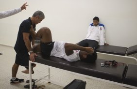Nos vestirios antes da partida entre Corinthians x Flamengo, realizada esta tarde no estdio do Pacaembu, vlida pela 2 rodada do Campeonato Brasileiro de 2014