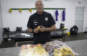 Nos vestiários antes da partida entre Chapecoense/SC x Corinthians, realizada esta noite no estádio Arena Indio Conda, em Chapeco/SC, válida pela 3ª rodada do Campeonato Brasileiro de 2014