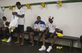 Nos vestiários antes da partida entre Chapecoense/SC x Corinthians, realizada esta noite no estádio Arena Indio Conda, em Chapeco/SC, válida pela 3ª rodada do Campeonato Brasileiro de 2014