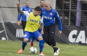 Durante o treino desta manh no CT Joaquim Grava, Parque Ecolgico do Tiete, zona leste de So Paulo. O prximo jogo da equipe ser domingo, dia 11/05, contra o So Paulo, na Arena Barueri, vlido pela 4 rodada do Campeonato Brasileiro de 2014