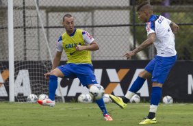 Durante o treino desta manh no CT Joaquim Grava, Parque Ecolgico do Tiete, zona leste de So Paulo. O prximo jogo da equipe ser domingo, dia 11/05, contra o So Paulo, na Arena Barueri, vlido pela 4 rodada do Campeonato Brasileiro de 2014