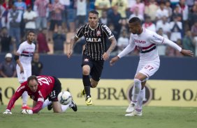 Durante a partida entre So Paulo x Corinthians, realizada esta tarde na Arena Barueri, vlida pela 4 rodada do Campeonato Brasileiro de 2014