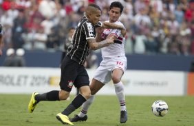 Durante a partida entre So Paulo x Corinthians, realizada esta tarde na Arena Barueri, vlida pela 4 rodada do Campeonato Brasileiro de 2014