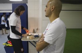 Nos vestirios antes da partida entre So Paulo x Corinthians, realizada esta tarde na Arena Barueri, vlida pela 4 rodada do Campeonato Brasileiro de 2014