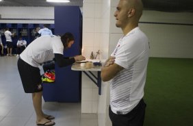 Nos vestiários antes da partida entre São Paulo x Corinthians, realizada esta tarde na Arena Barueri, válida pela 4ª rodada do Campeonato Brasileiro de 2014