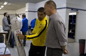 Nos vestiários antes da partida entre São Paulo x Corinthians, realizada esta tarde na Arena Barueri, válida pela 4ª rodada do Campeonato Brasileiro de 2014