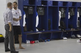 Nos vestiários antes da partida entre São Paulo x Corinthians, realizada esta tarde na Arena Barueri, válida pela 4ª rodada do Campeonato Brasileiro de 2014