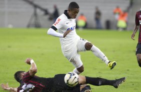 Durante a partida, jogo teste para a Copa do Mundo entre Atltico Paranaense x Corinthians, realizada esta noite na Arena da Baixada, em Curitiba/PR/