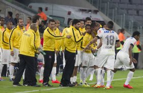 Durante a partida, jogo teste para a Copa do Mundo entre Atltico Paranaense x Corinthians, realizada esta noite na Arena da Baixada, em Curitiba/PR/