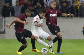 Durante a partida, jogo teste para a Copa do Mundo entre Atltico Paranaense x Corinthians, realizada esta noite na Arena da Baixada, em Curitiba/PR/