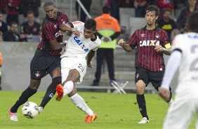 Durante a partida, jogo teste para a Copa do Mundo entre Atltico Paranaense x Corinthians, realizada esta noite na Arena da Baixada, em Curitiba/PR/