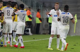 Durante a partida, jogo teste para a Copa do Mundo entre Atltico Paranaense x Corinthians, realizada esta noite na Arena da Baixada, em Curitiba/PR/