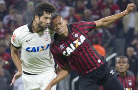 Durante a partida, jogo teste para a Copa do Mundo entre Atltico Paranaense x Corinthians, realizada esta noite na Arena da Baixada, em Curitiba/PR/