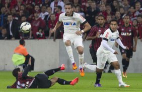 Durante a partida, jogo teste para a Copa do Mundo entre Atltico Paranaense x Corinthians, realizada esta noite na Arena da Baixada, em Curitiba/PR/