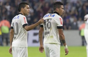 Durante a partida, jogo teste para a Copa do Mundo entre Atltico Paranaense x Corinthians, realizada esta noite na Arena da Baixada, em Curitiba/PR/