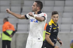 Durante a partida, jogo teste para a Copa do Mundo entre Atltico Paranaense x Corinthians, realizada esta noite na Arena da Baixada, em Curitiba/PR/