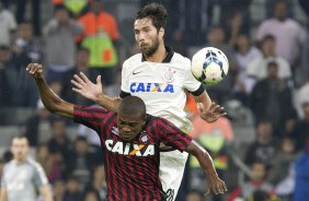 Durante a partida, jogo teste para a Copa do Mundo entre Atltico Paranaense x Corinthians, realizada esta noite na Arena da Baixada, em Curitiba/PR/