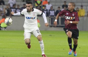 Durante a partida, jogo teste para a Copa do Mundo entre Atltico Paranaense x Corinthians, realizada esta noite na Arena da Baixada, em Curitiba/PR/