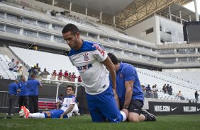 Durante o treino desta tarde na Arena Corinthians, zona leste de So Paulo. O prximo jogo da equipe ser domingo, dia 18/05 contra o Figueirense/SC, vlido pela 5 rodada do Campeonato Brasileiro de 2014