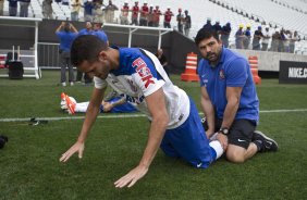 Durante o treino desta tarde na Arena Corinthians, zona leste de So Paulo. O prximo jogo da equipe ser domingo, dia 18/05 contra o Figueirense/SC, vlido pela 5 rodada do Campeonato Brasileiro de 2014