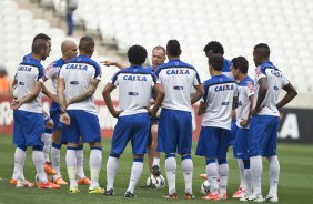 Durante o treino desta tarde na Arena Corinthians, zona leste de So Paulo. O prximo jogo da equipe ser domingo, dia 18/05 contra o Figueirense/SC, vlido pela 5 rodada do Campeonato Brasileiro de 2014