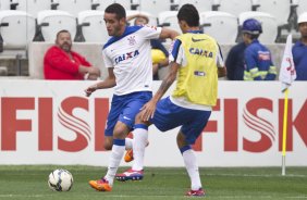 Durante o treino desta tarde na Arena Corinthians, zona leste de So Paulo. O prximo jogo da equipe ser domingo, dia 18/05 contra o Figueirense/SC, vlido pela 5 rodada do Campeonato Brasileiro de 2014